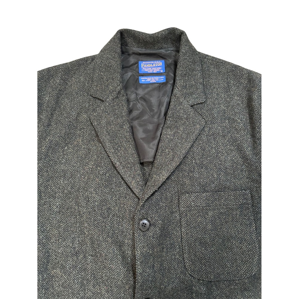 Pendleton Heritage Limited Edition Grey Herringbone Wool Blazer Jacket Mens L - Picture 2 of 6